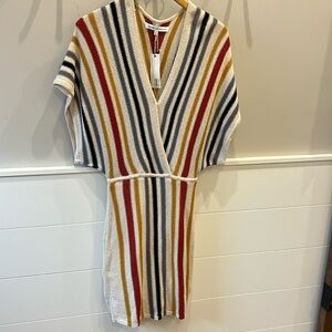 Cupcakes & Cashmere Francis Oatmeal Striped Sweater Dress Dolman Sleeve S